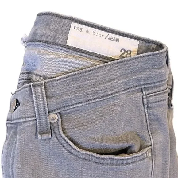 Rag & Bone Gray Skinny Low Rise Denim Jeans - Picture 3 of 9